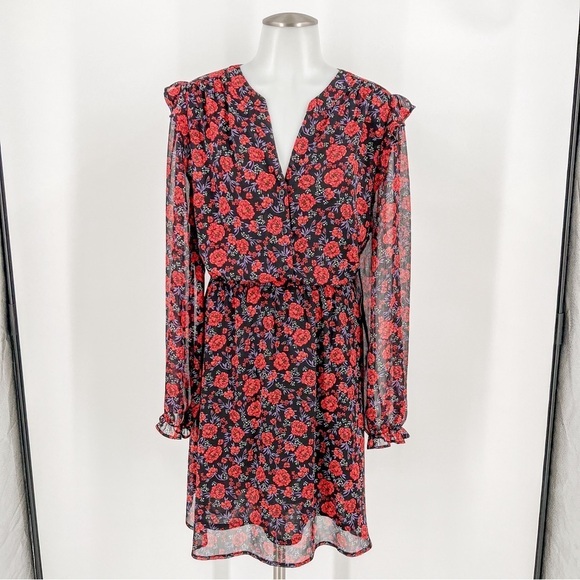 Banana Republic black and red floral dress